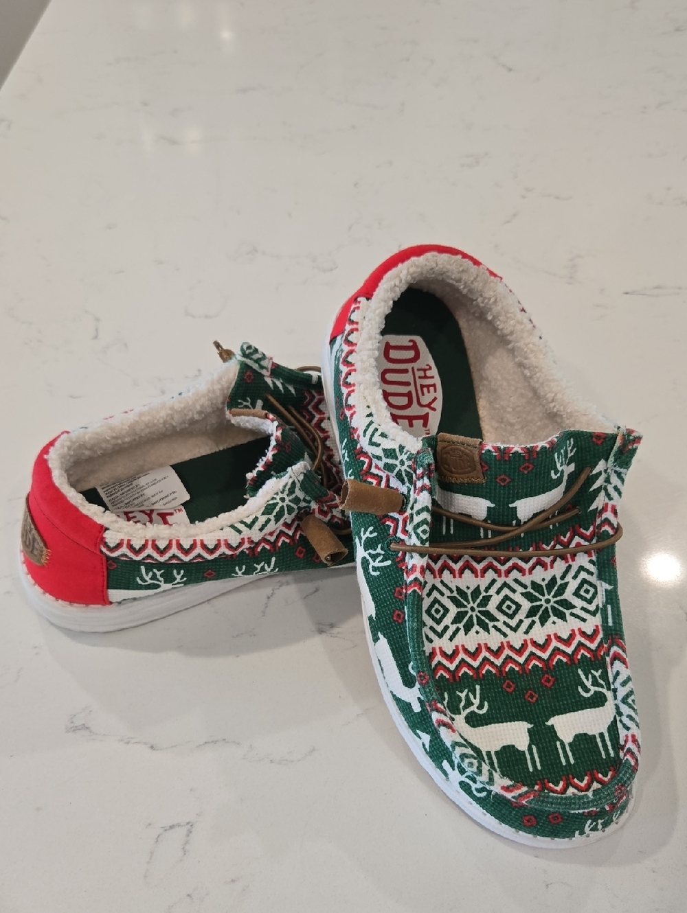 Hey Dude Mens Size 10 Ugly Christmas Sweater Slip-On Shoes - Picture 4 of 6